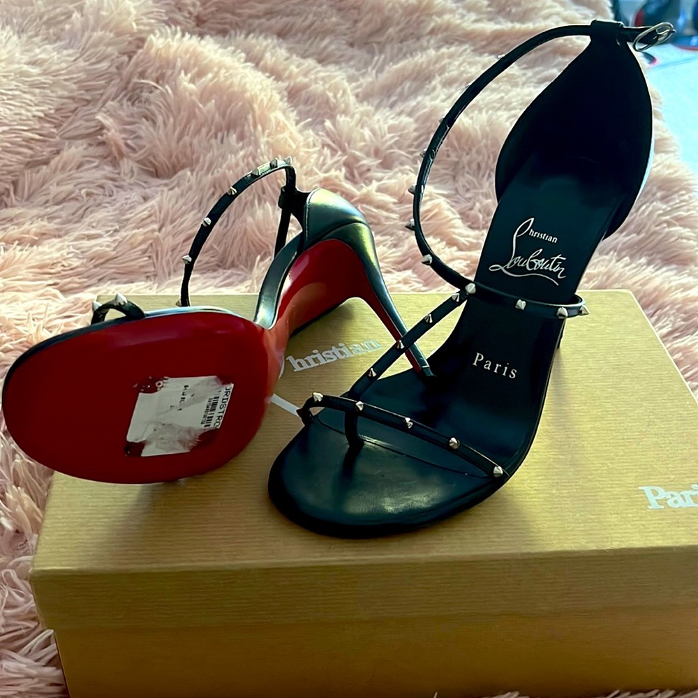 Once worn strappy red bottoms size 36 with box and bag!!!